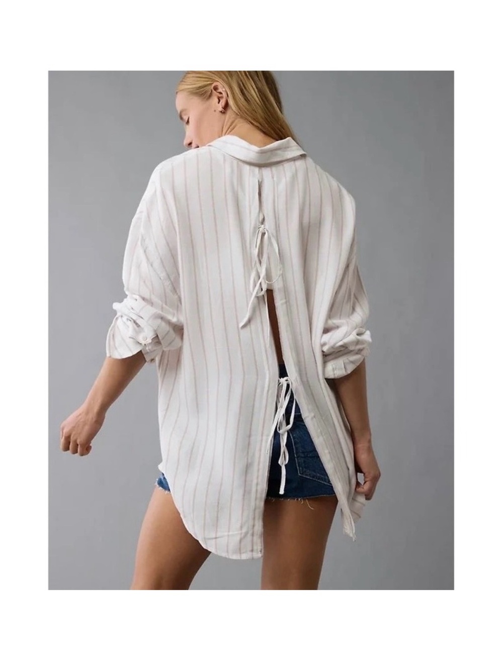 American Eagle Open Back / Tie Back Shirt, Size XXS. NWT!